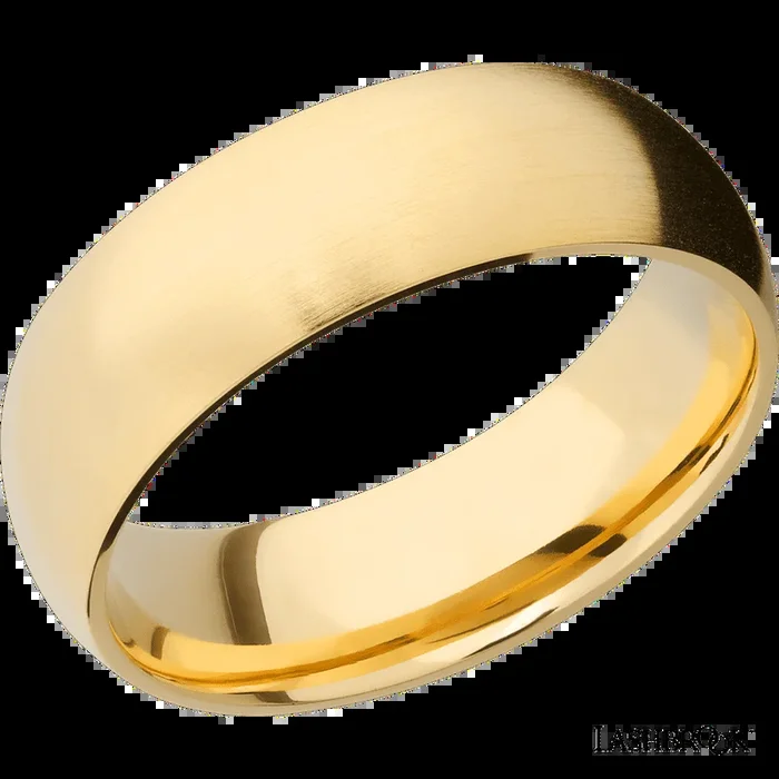 7 mm wide Domed 14K Yellow Gold band.