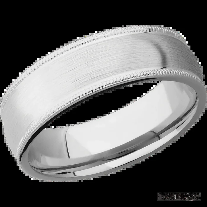 7 mm wide Domed Milgrain Edges Cobalt Chrome band.