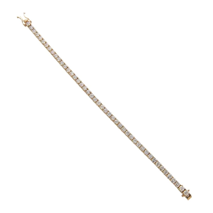 7ctw Diamond 14K Yellow Gold Tennis Bracelet