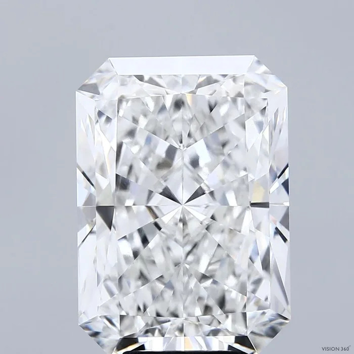 8.01 Carat Radiant Shaped, Ideal Cut, F Color, VVS2 Clarity, IGI Certified Lab Grown Diamond