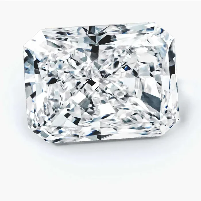 8.22 Carat Radiant Shaped, Ideal Cut, E Color, VVS2 Clarity, IGI Certified Lab Grown Diamond