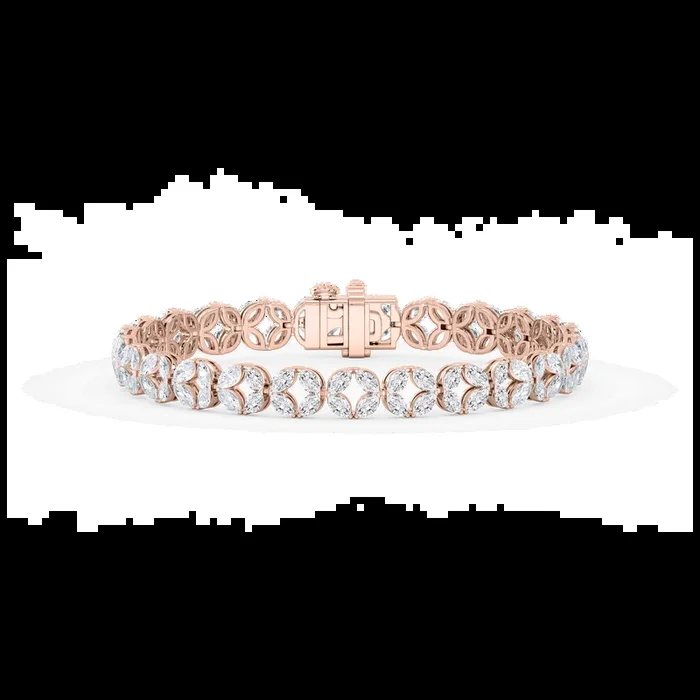 8 ctw Marquise Lab Grown Diamond Open Flower Bracelet – 7 Inches