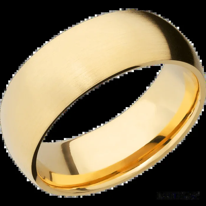 8 mm wide Domed 14K Yellow Gold band.