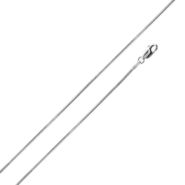 8 Sided Snake 025 Rhodium Plated 925 Sterling Silver Chain 1mm – CH131 RH