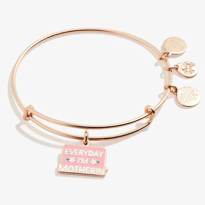 ‘Everyday I’m Motherin’ Charm Bangle Bracelet