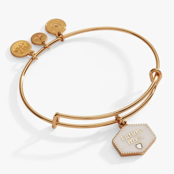 ‘Future Mrs.’ Mother of Pearl Charm Bangle