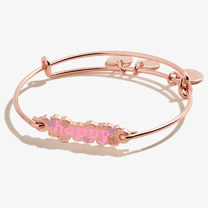 ‘Happy’ Inline Bangle Bracelet