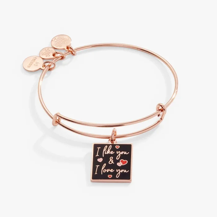 ‘I Like You + I Love You’ Charm Bangle Bracelet
