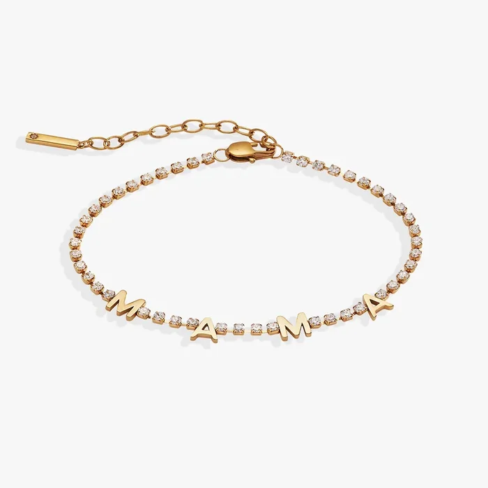 ‘Mama’ Crystal Tennis Bracelet