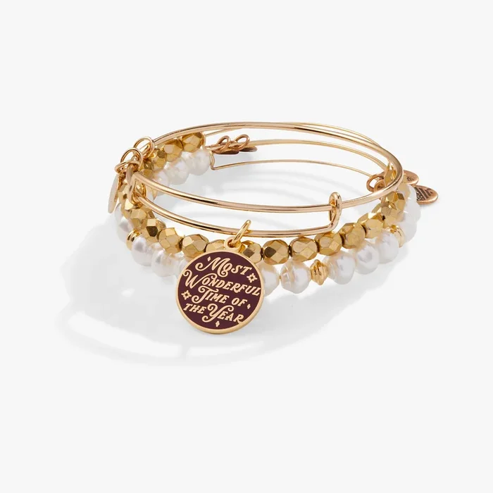 ‘Most Wonderful Time of the Year’ Charm Bangle, Set of 3