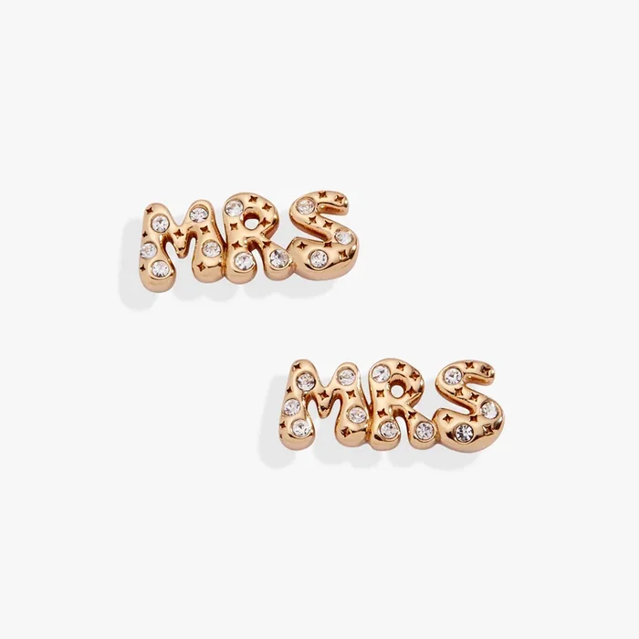 ‘Mrs’ Bubble Crystal Stud Earrings