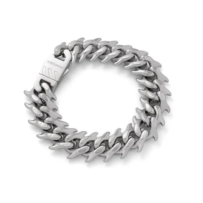 “Fishbone” Spiked Cuban Bracelet