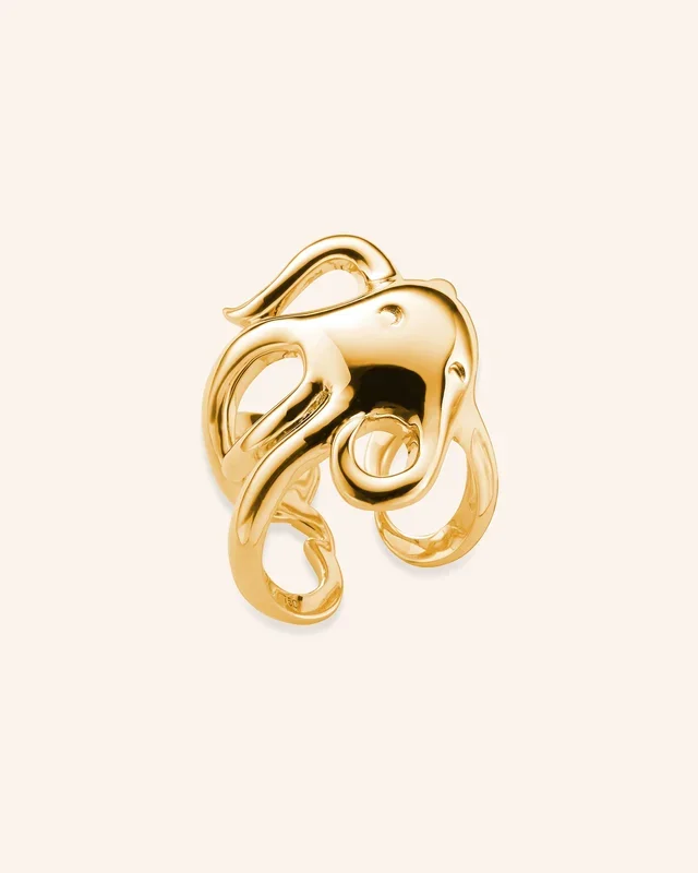 “Intuition” Octopus 18K Yellow Gold Ring