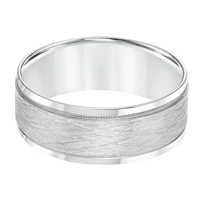 8MM Milgrain Accent Wedding Ring in 10KT Gold. Size 10