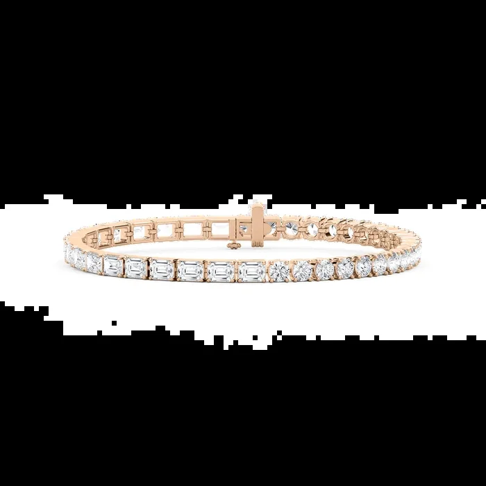 9 ¹⁄₃ ctw Emerald and Round Lab Grown Diamond Tennis Bracelet – 7 Inches