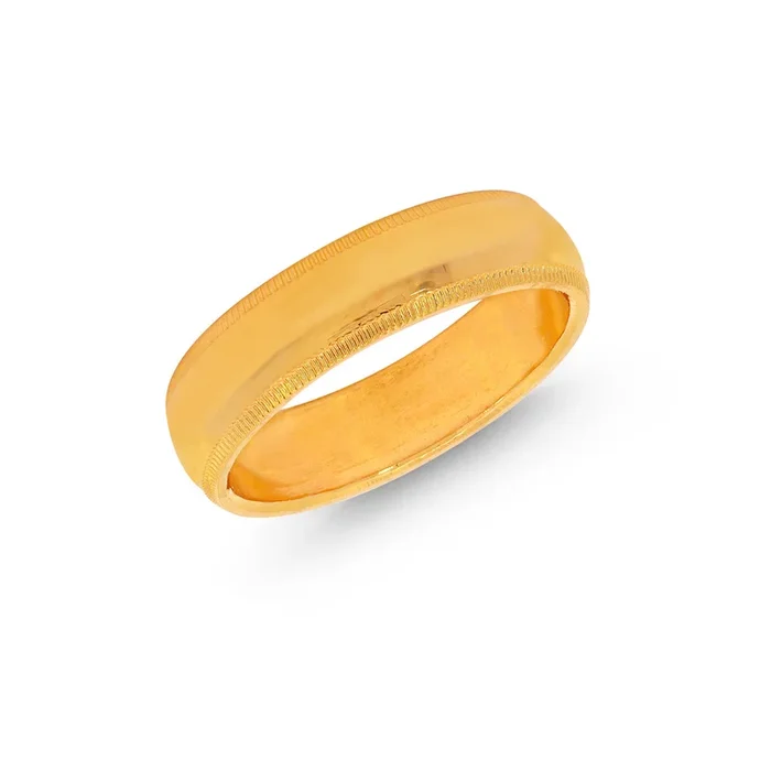 9.5 Size Milgrain Band in 22K Gold