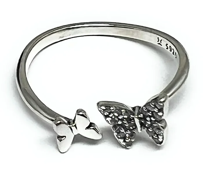 .925 Silver Adjustable Butterfly Ring (FCS 04)