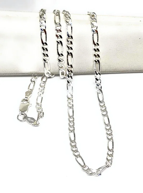 .925 Silver Figaro Chain 18-24 inch 3mm
