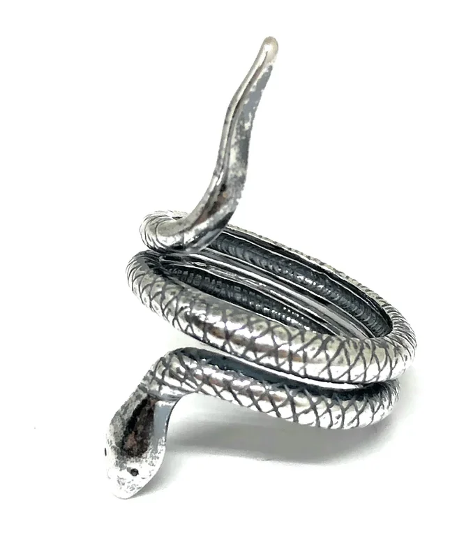 .925 Silver Snake Coiled Textured Ring