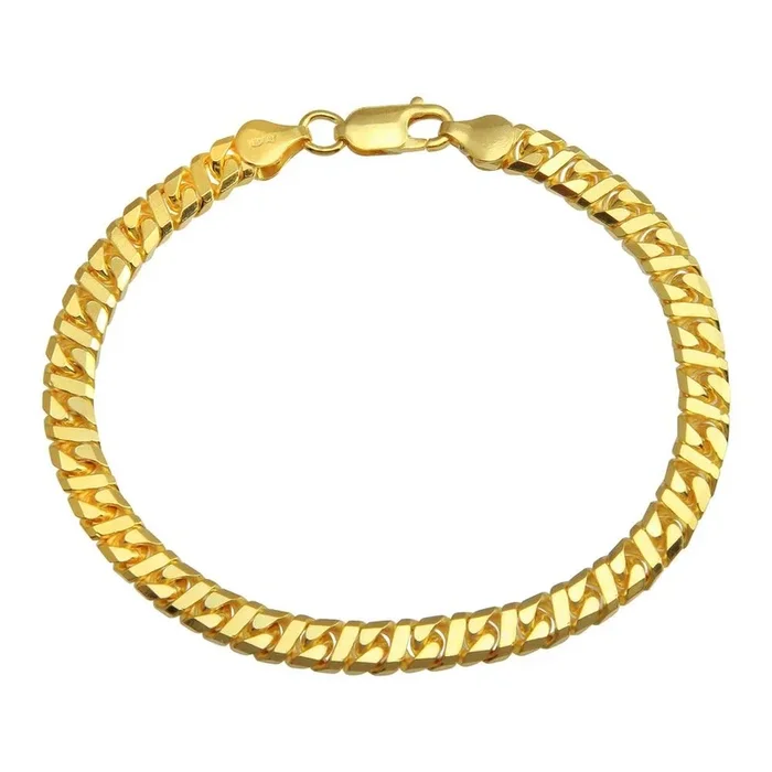 925 Sterling Gold Plated Dollar Miami Cuban Bracelet 5.8mm – VGB13