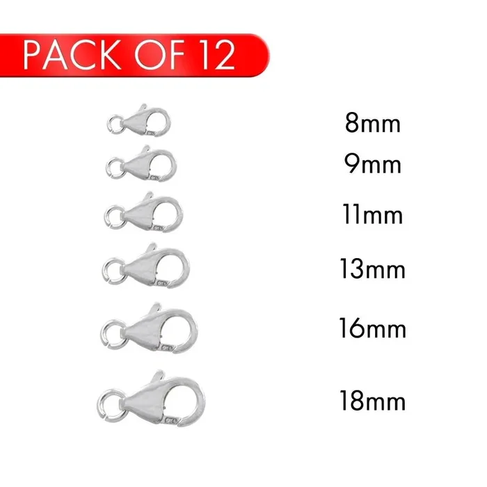 925 Sterling Silver Claw Clasp – CLASP03-8MM (PK of 12)