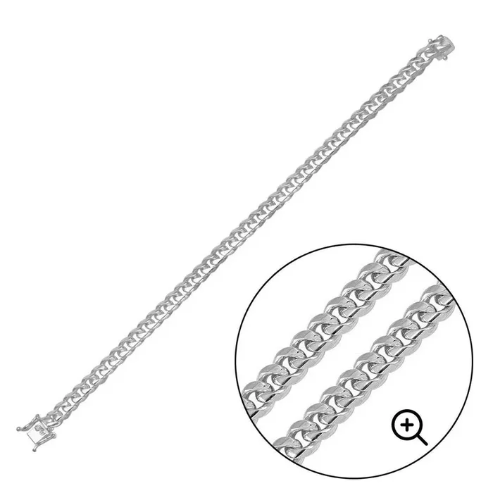 925 Sterling Silver Miami Curb Bracelet 7mm – CH447 SP