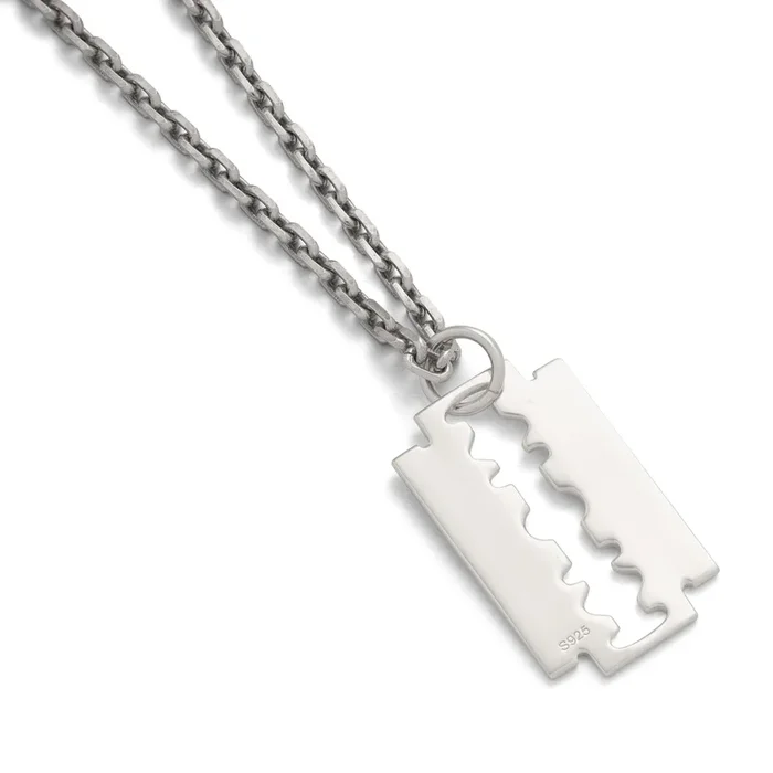 925 Sterling Silver Razor Blade Pendant