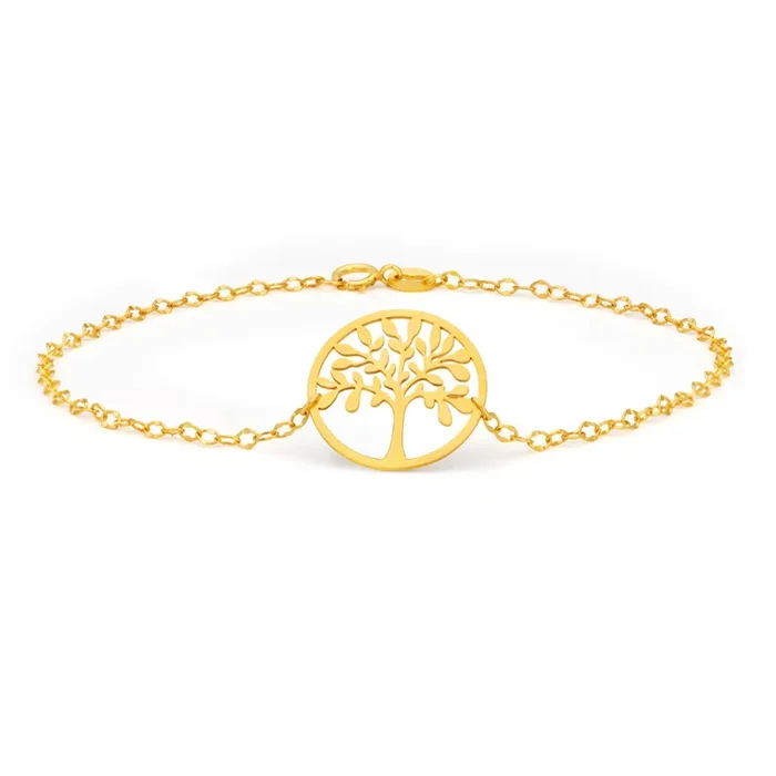 9ct Dicut 19cm Tree Of Life Bracelet