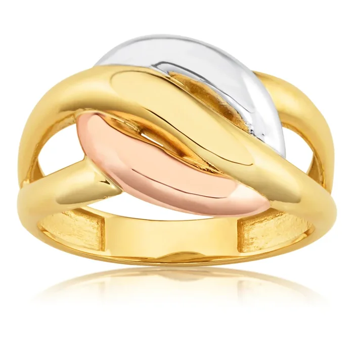 9ct Muti Toned Twist Ring