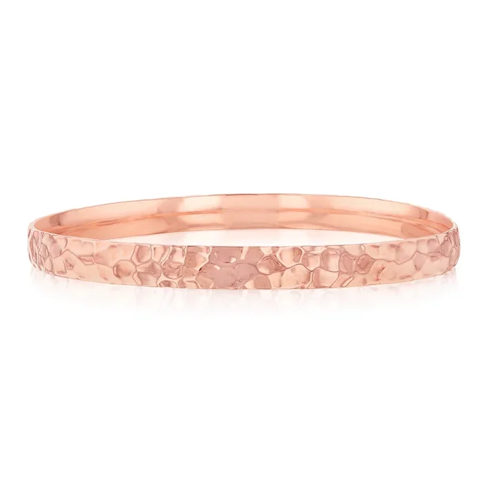 9ct Rose Gold Silverfilled Diamond Cut Bangle