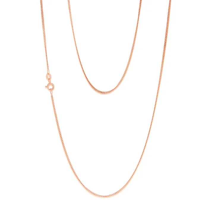 9ct Rose Solid Gold 40 Gauge Curb 56cm Chain