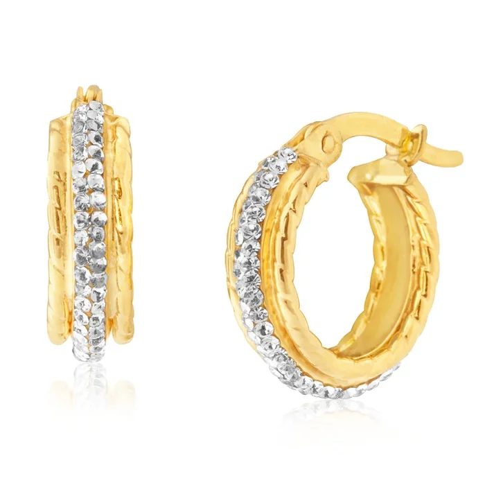 9ct Silver Filled Double Sided Cubic Zirconia Earrings