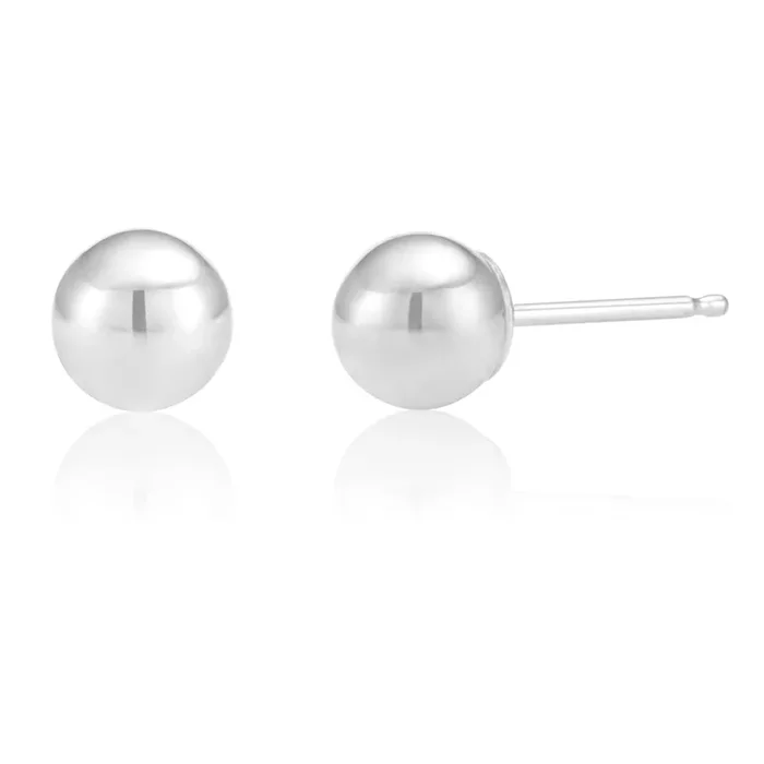 9ct White Gold 5mm Ball Studs