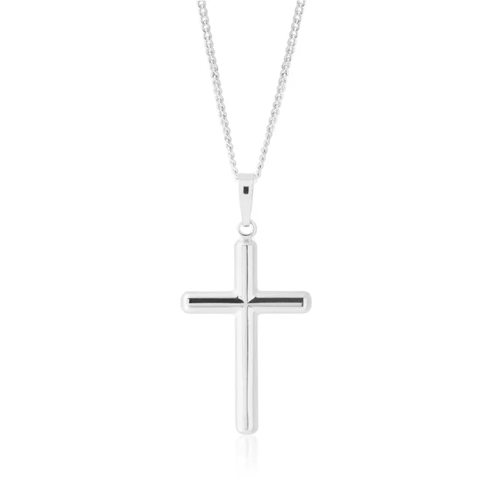 9ct White Gold Cross Pendant