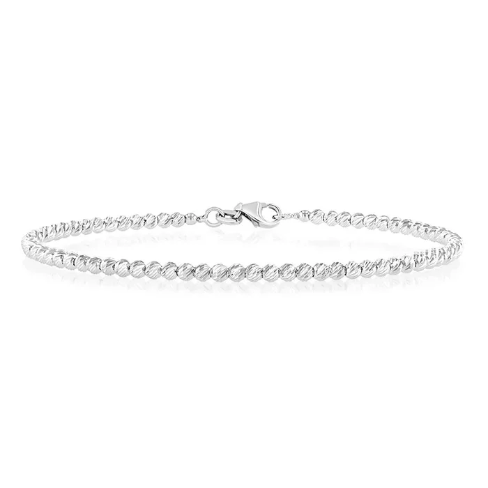 9ct White Gold Fancy 50mm X 60mm Bangle