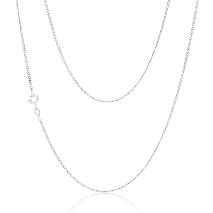 9ct White Solid Gold 40 Gauge 41cm Chain
