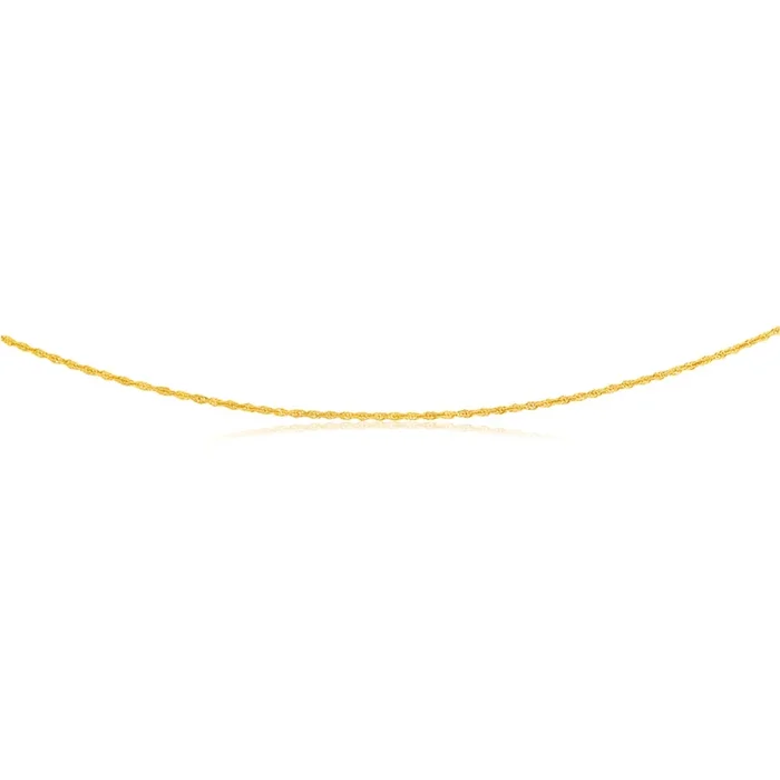 9ct Yellow Gold 45cm Rope Link Chain