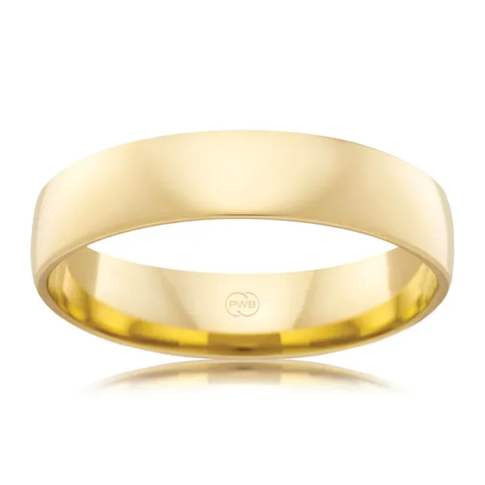 9ct Yellow Gold 5mm Classic Barrel Ezi Fit. Size Z