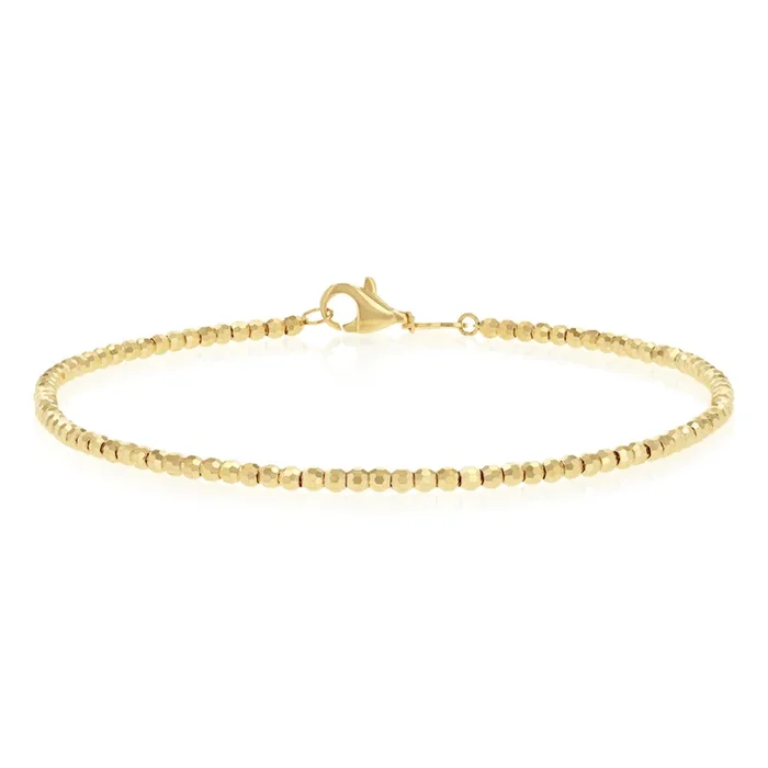 9ct Yellow Gold Fancy Beads 19cm Bracelet