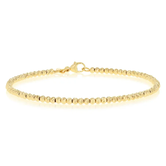 9ct Yellow Gold Fancy Beads Bracelet