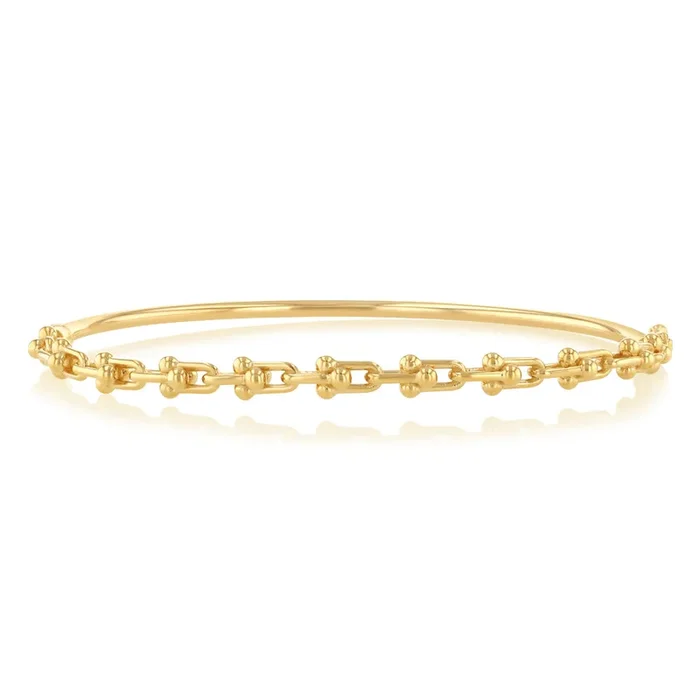 9ct Yellow Gold Fancy Link Bangle