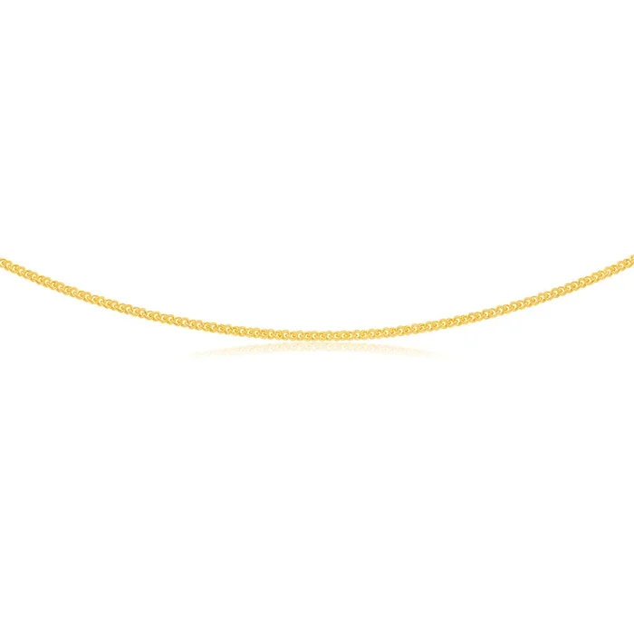 9ct Yellow Gold Silver Filled 50cm Chain 80gauge