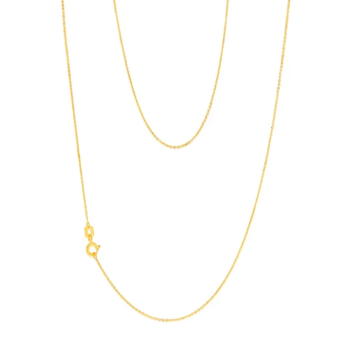 9ct Yellow Gold Silverfilled Trace 25 Gauge 50cm Chain