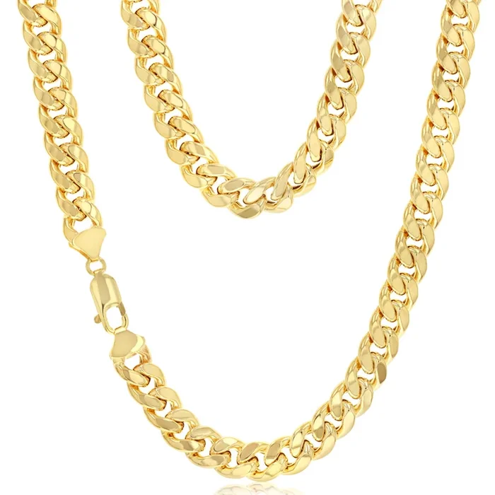 9ct Yellow Gold Superlight Hollow 250 Gauge Miami 60cm Chain
