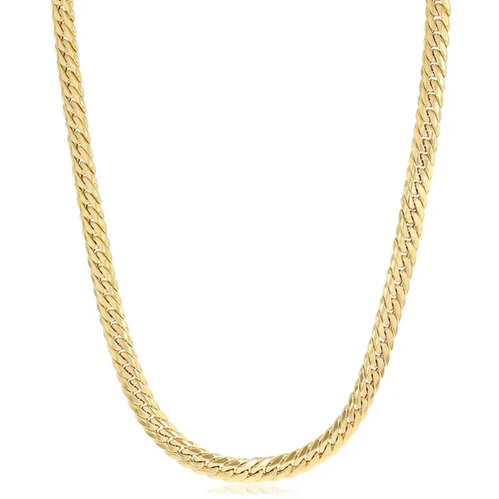 9ct Yellow Gold Textured Herringbone Hollow 50cm Chain