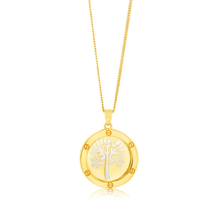 9ct Yellow Gold Tree of Life Medallion Pendant
