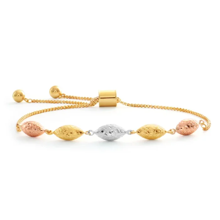 9ct Yellow Gold, White Gold & Rose Gold Bracelet