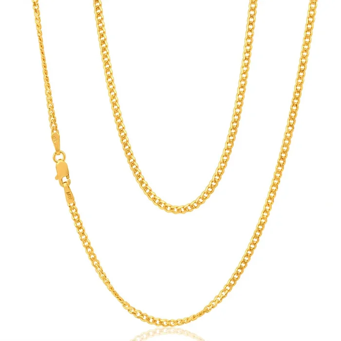 9ct Yellow Solid Gold 55cm 60 Gauge Curb Chain