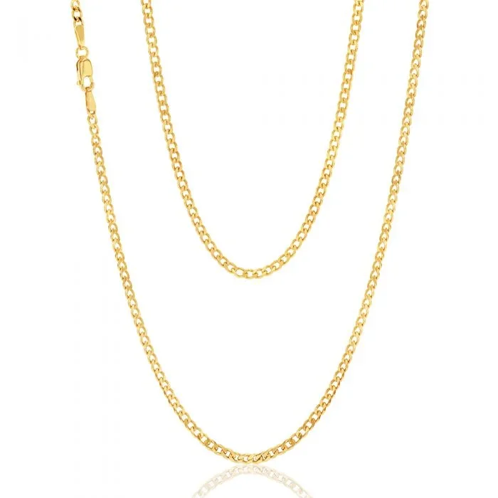 9ct Yellow Solid Gold 55cm 70 Gauge Curb Chain