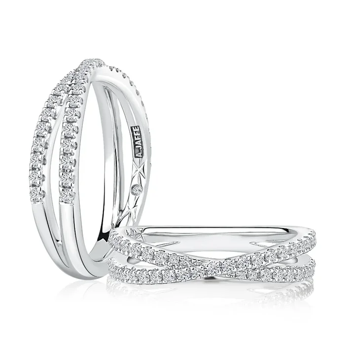 A. Jaffe 14k Gold Criss-Cross Diamond Band